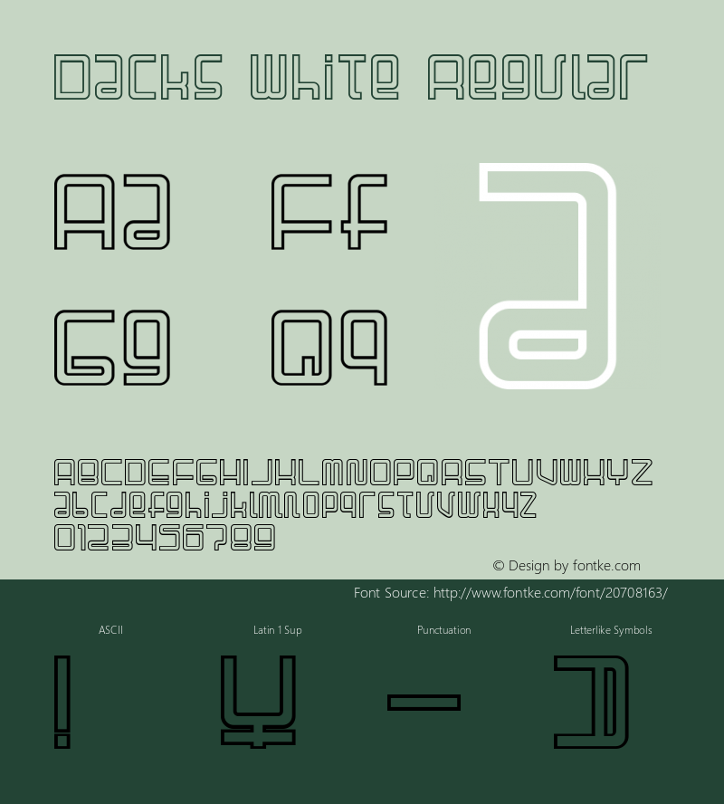 Dacks White Macromedia Fontographer 4.1J 04.4.4 Font Sample