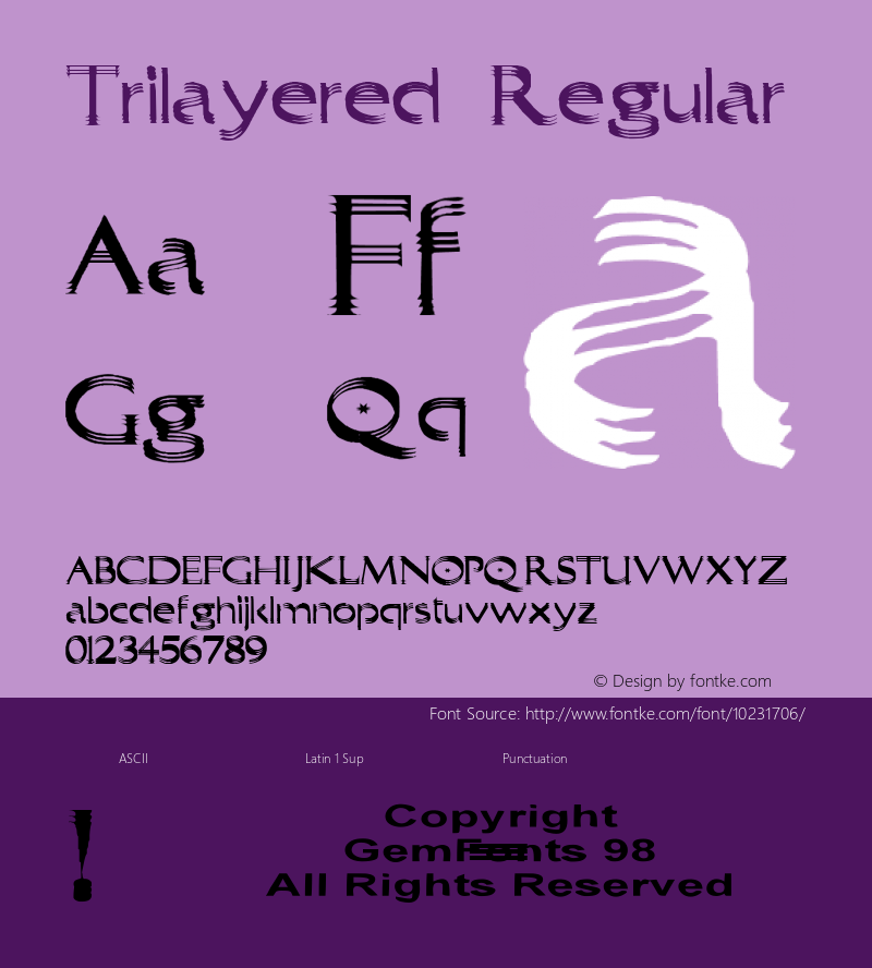 Trilayered Regular 1.00 Font Sample