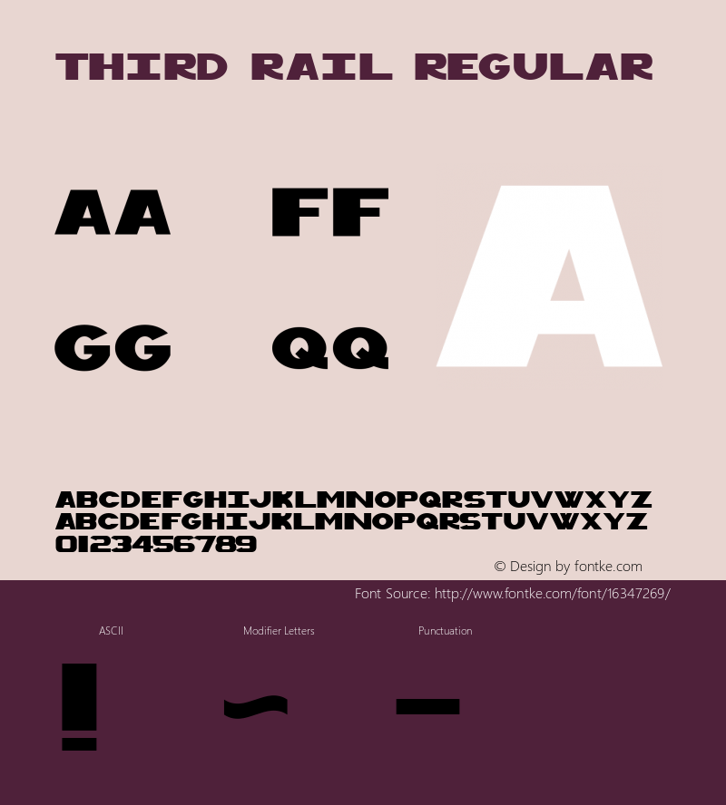 Third Rail Regular Unknown Font Sample