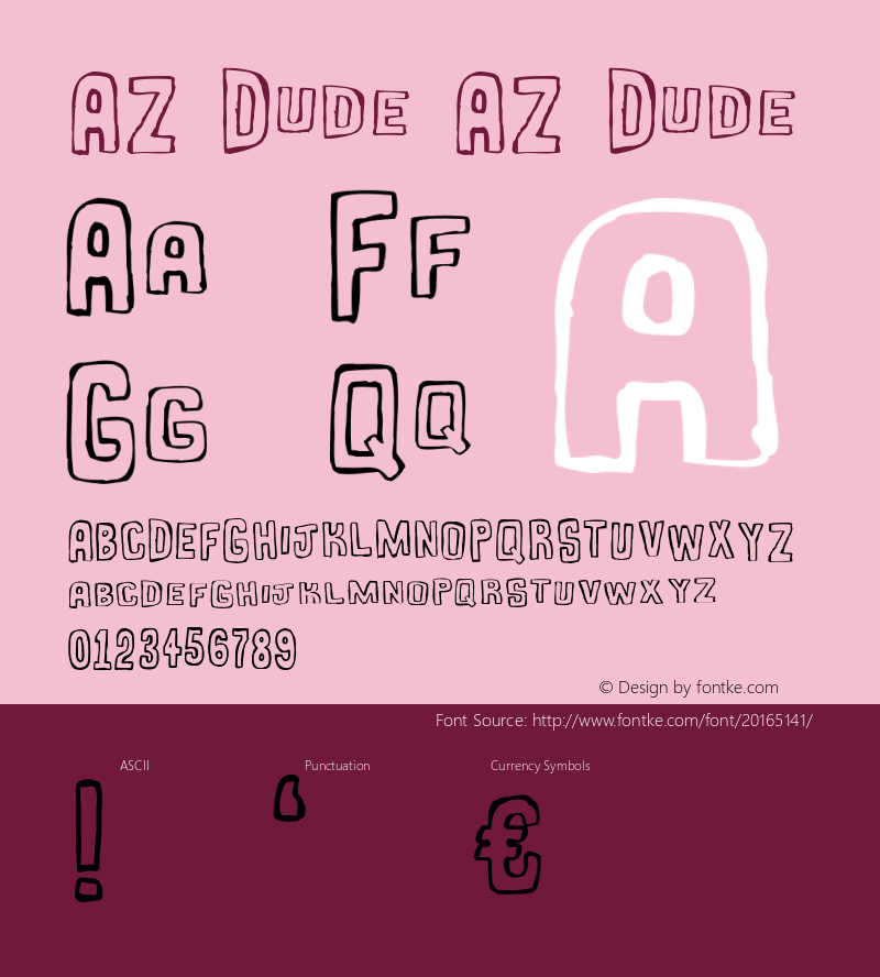 AZ Dude Version 1.0 Font Sample