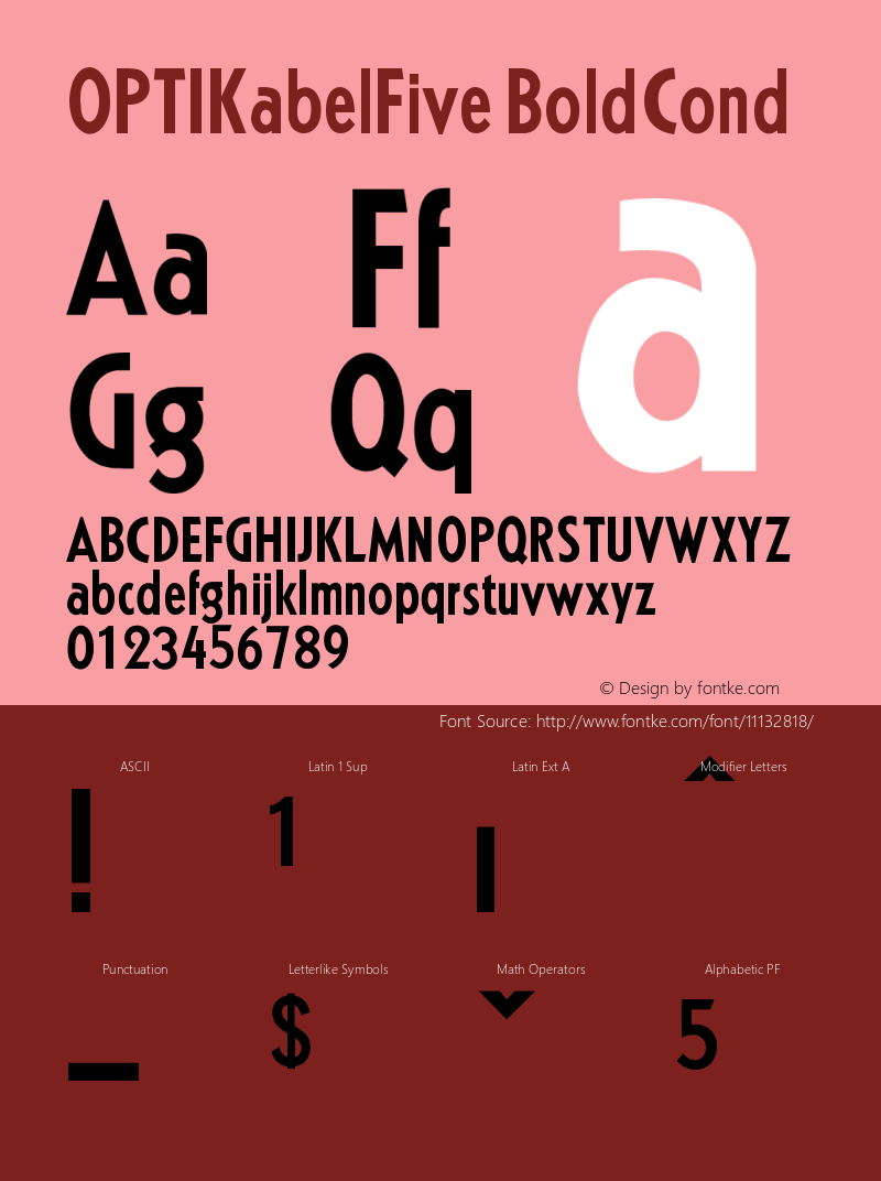 OPTIKabelFive BoldCond Version 001.000 Font Sample