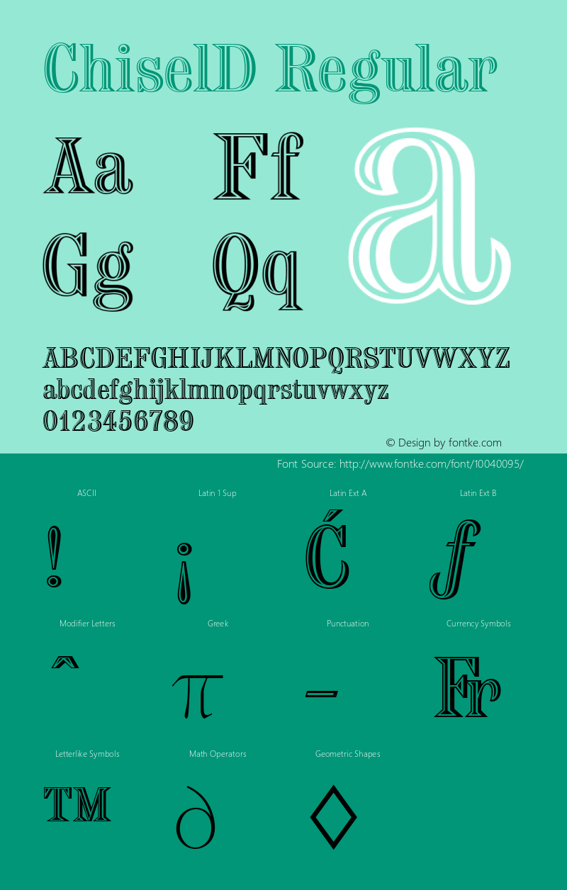 ChiselD Regular Version 001.005 Font Sample