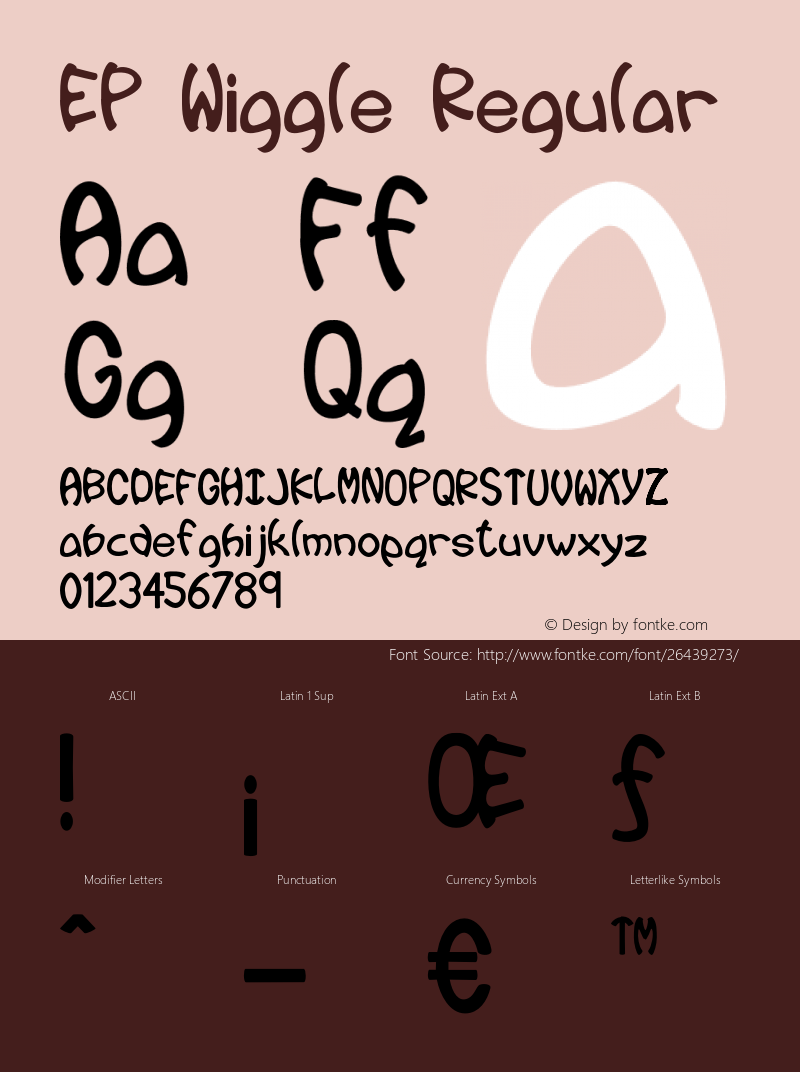 EP Wiggle Version 1.0 Font Sample