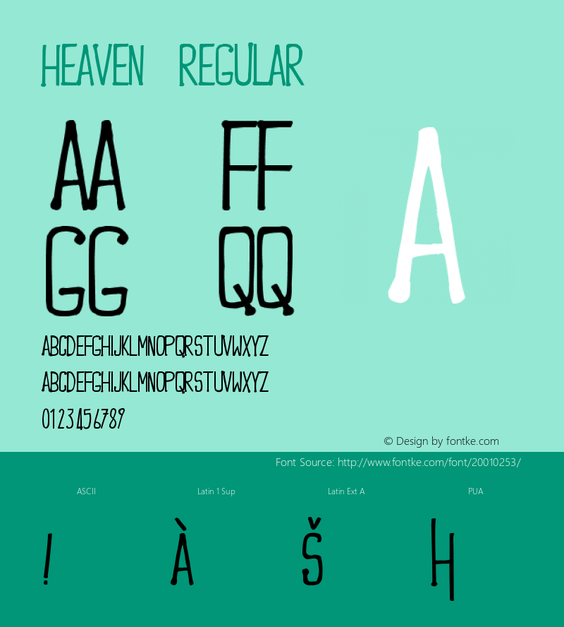 Heaven Version 1.000;PS 001.001;hotconv 1.0.56 Font Sample