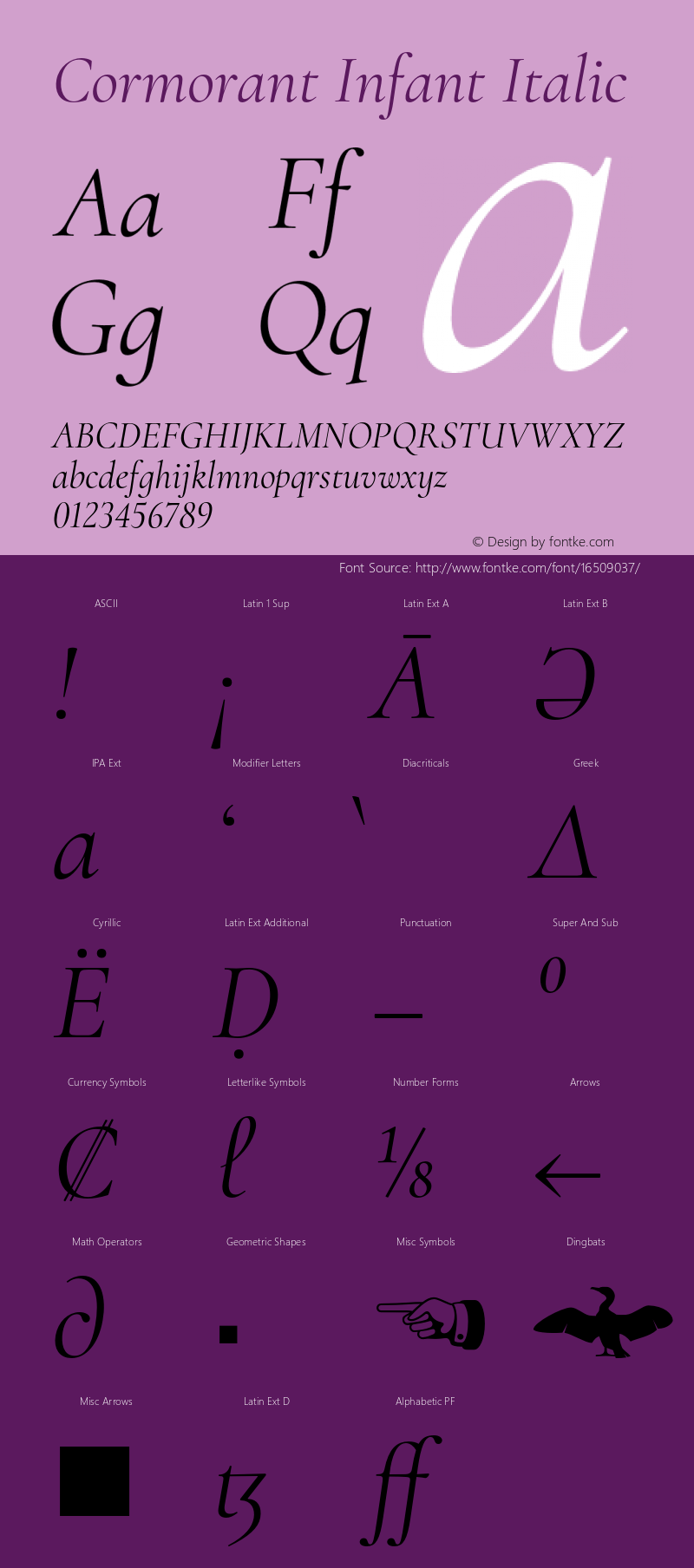 Cormorant Infant Italic Version 2.001;PS 002.001;hotconv 1.0.88;makeotf.lib2.5.64775 Font Sample