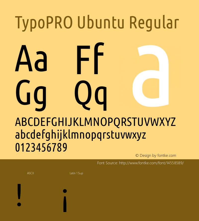 TypoPRO Ubuntu Regular Version 0.80 Font Sample