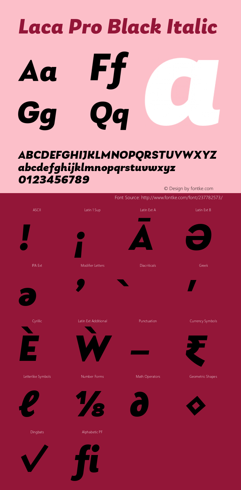 Laca Pro Black Italic Version 1.007图片样张