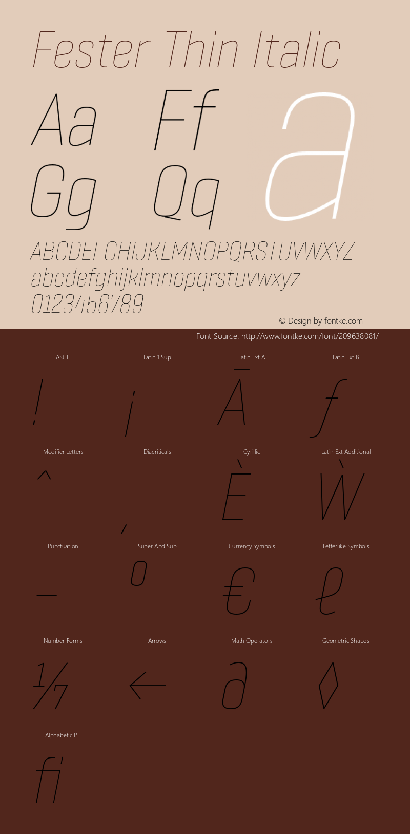 Fester Thin Italic Version 1.000;FEAKit 1.0图片样张