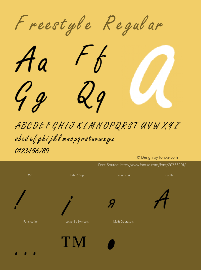 Freestyle 3.1 Font Sample