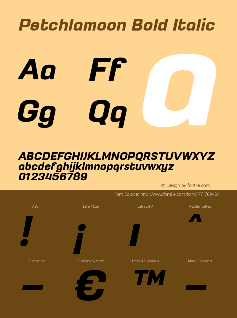 Petchlamoon Bold Italic Version 1.3图片样张