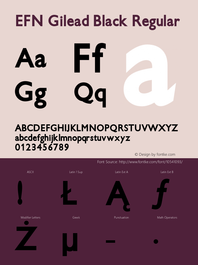 EFN Gilead Black Regular 2.000 Font Sample