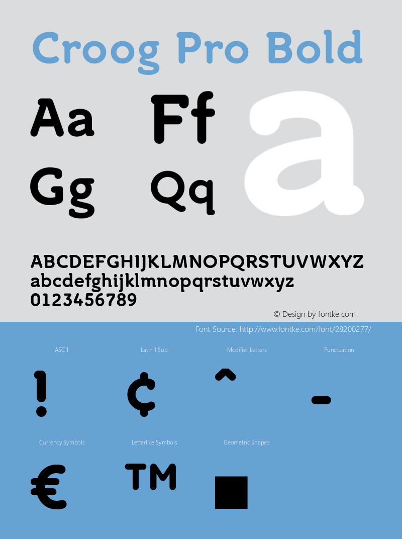 Croog Pro Bold Version 2.000 Font Sample