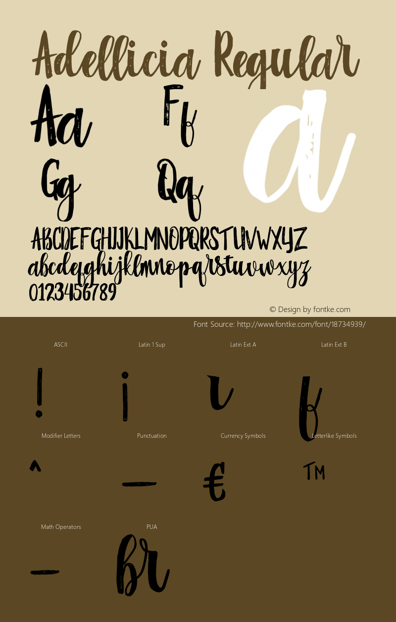 Adellicia Regular Version 1.000 Font Sample