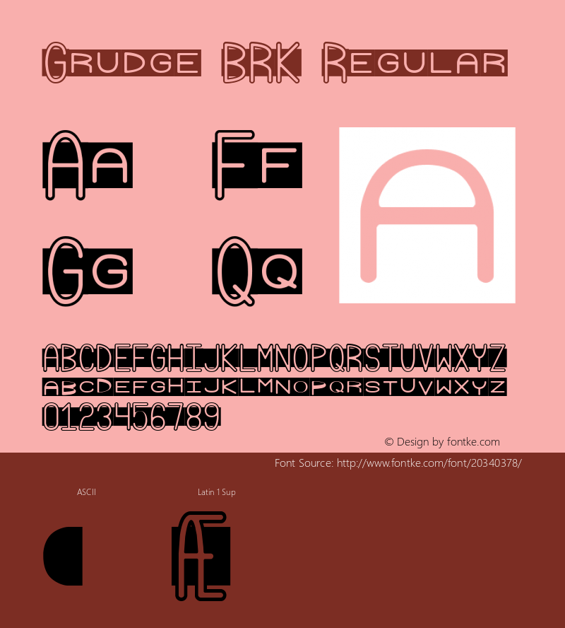 Grudge BRK Version 2.01 Font Sample