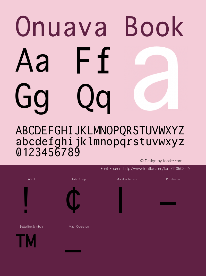 Onuava Book Version Altsys Fontographer Font Sample