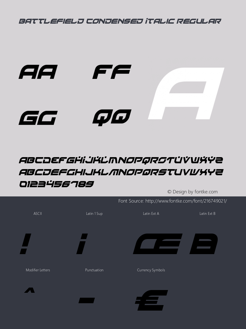 Battlefield Condensed Italic Version 5.0; 2022图片样张