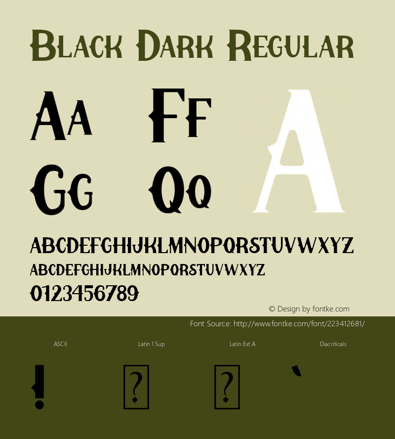 Black Dark Version 1.00;March 19, 2021;FontCreator 12.0.0.2563 64-bit图片样张