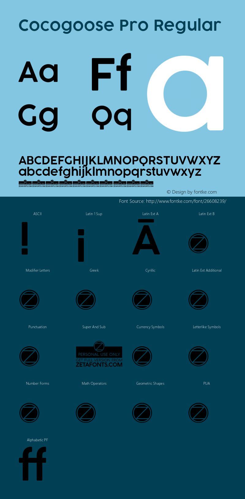 Cocogoose Pro SemiLight 1.000 Font Sample