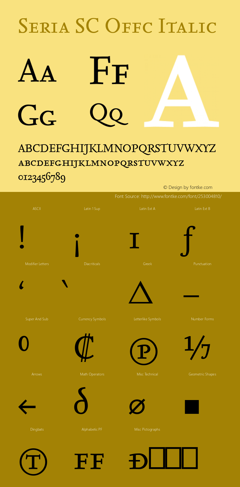Seria SC Offc Italic Version 7.504; 2010; Build 1020图片样张