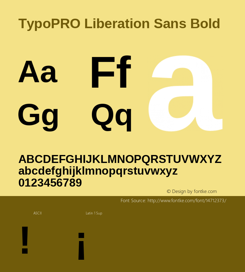 TypoPRO Liberation Sans Bold Version 2.00.1 Font Sample
