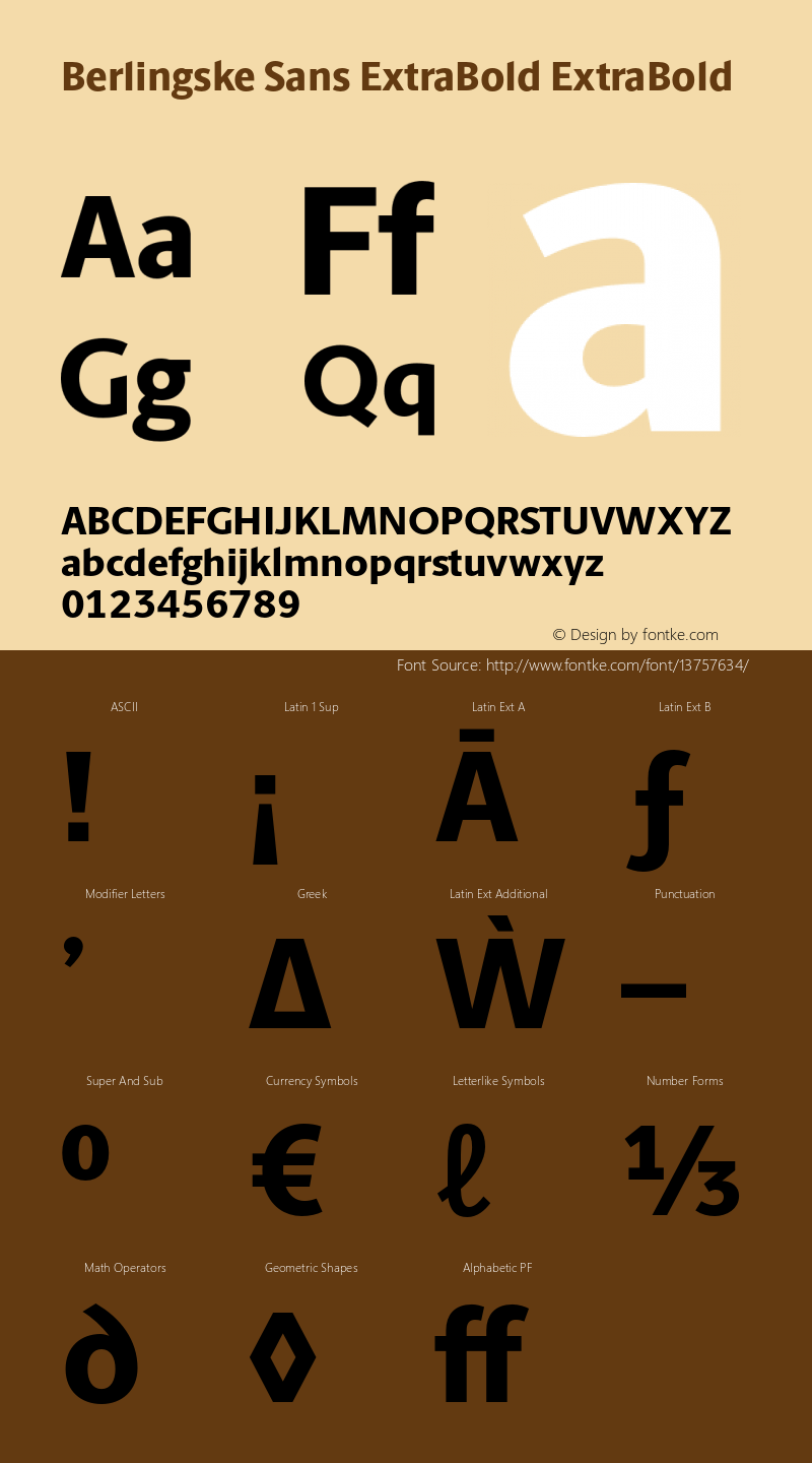 Berlingske Sans ExtraBold ExtraBold Version 1.001 Font Sample