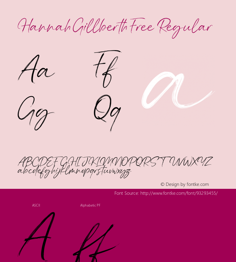 Hannah Gillberth Free 1.000 Font Sample