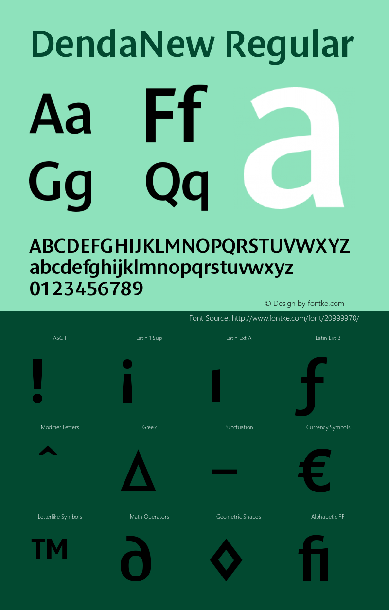 DendaNew-Regular 001.000 Font Sample