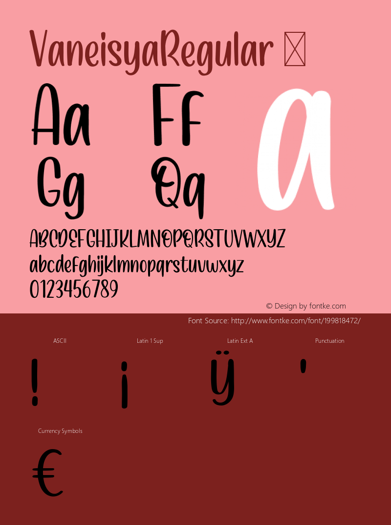 ☞Vaneisya Version 1.009;Fontself Maker 3.5.1;com.myfonts.easy.variatype.vaneisya.regular.wfkit2.version.5Agg图片样张