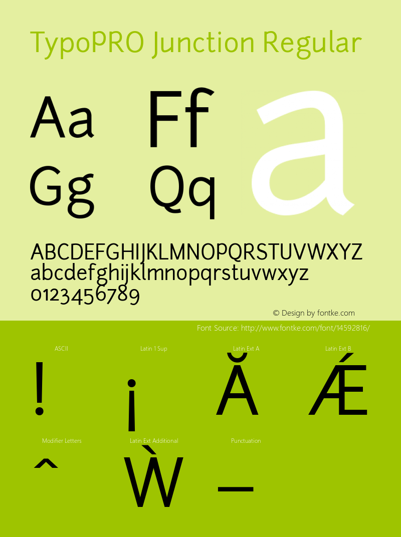 TypoPRO Junction Regular Version 1.056 Font Sample