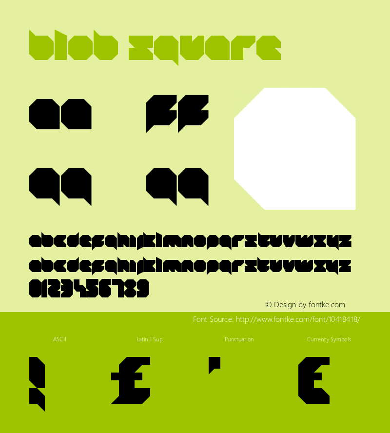 blob square Version 1.0 Font Sample