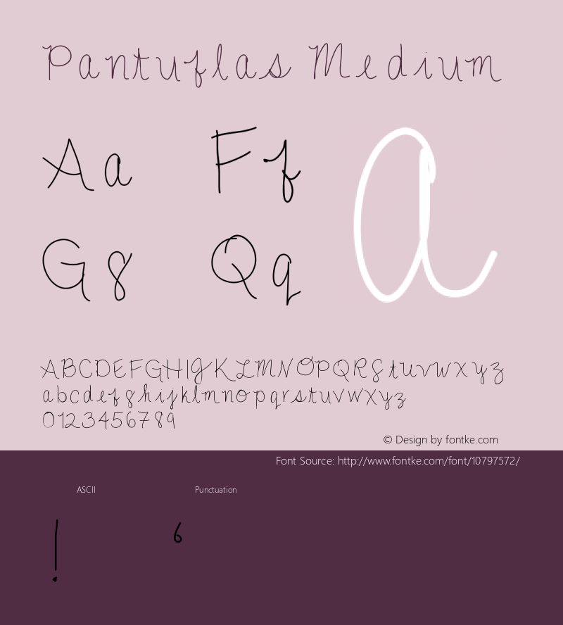 Pantuflas Medium Version 001.000 Font Sample