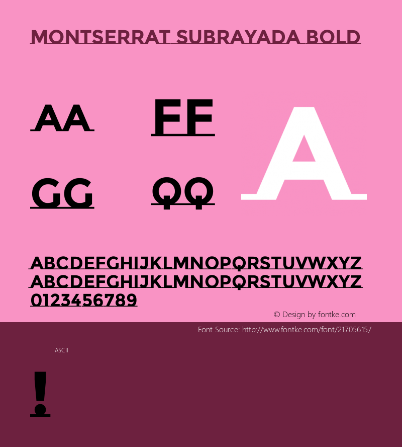 MontserratSubrayada Version 1.0 Font Sample