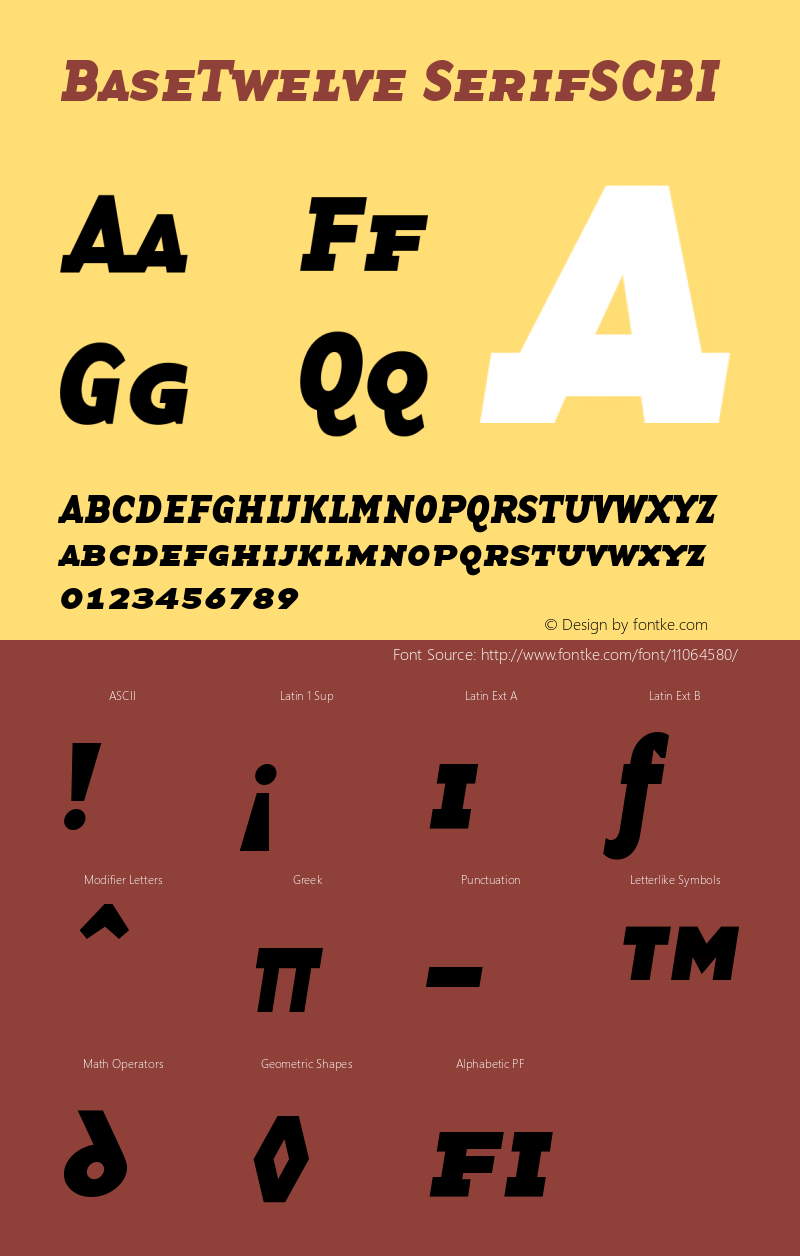 BaseTwelve SerifSCBI Version 001.000 Font Sample