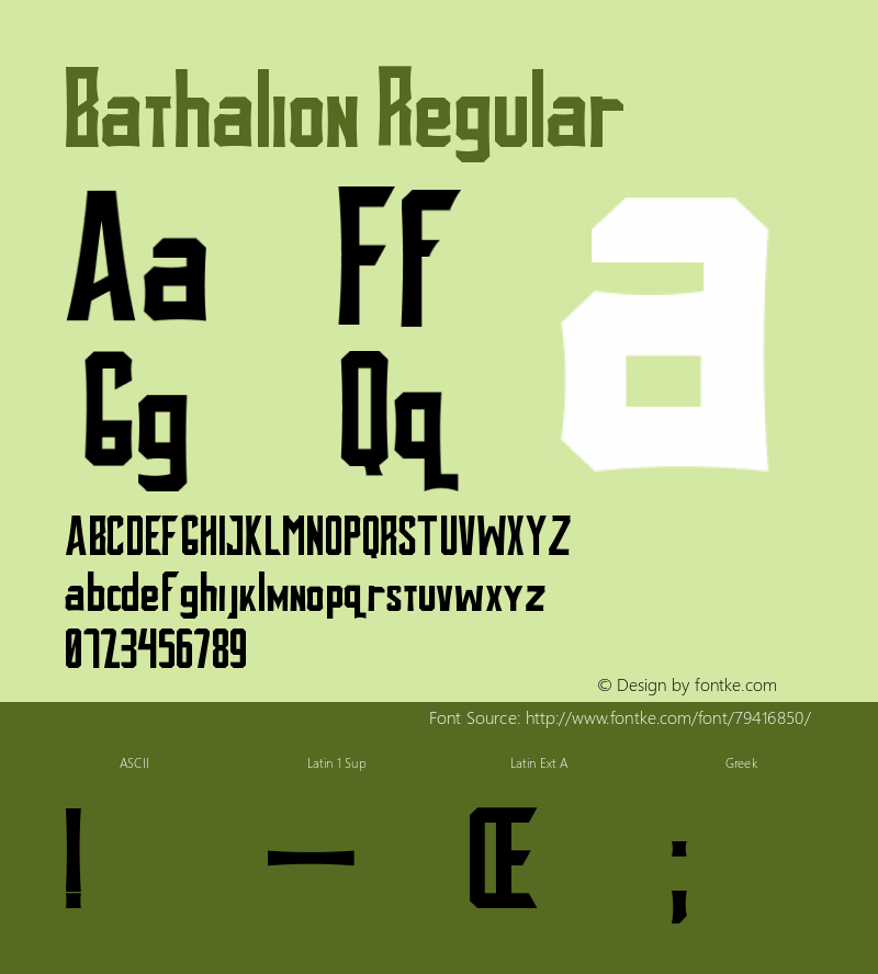 Bathalion Version 1.00;September 8, 2020;FontCreator 12.0.0.2525 64-bit Font Sample