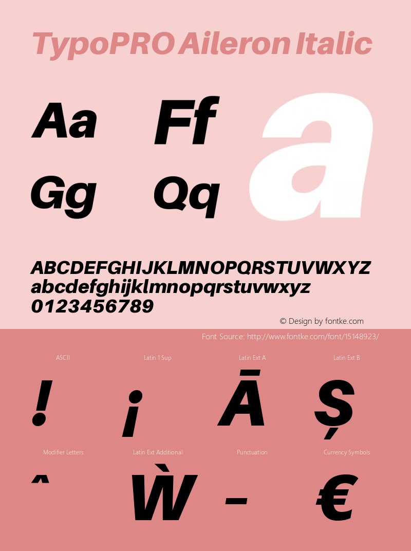 TypoPRO Aileron Italic Version 1.000;PS 001.000;hotconv 1.0.70;makeotf.lib2.5.58329 Font Sample