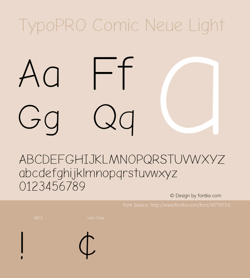 TypoPRO Comic Neue Light Version 1.000 Font Sample