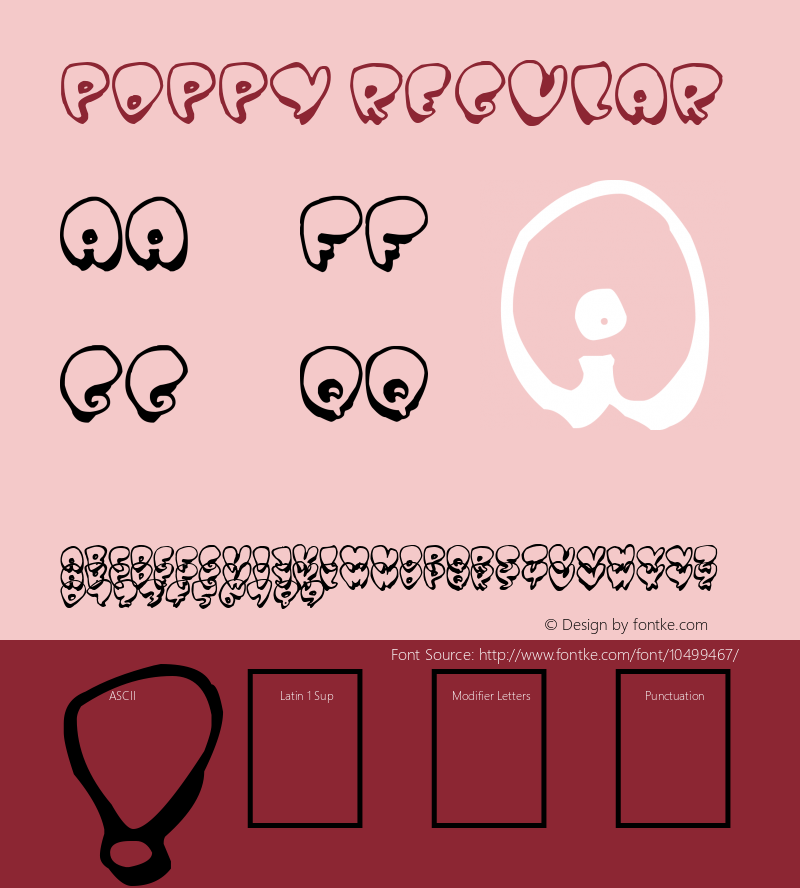 Poppy Regular Version 1.00 July 25, 2010, initial release Font Sample