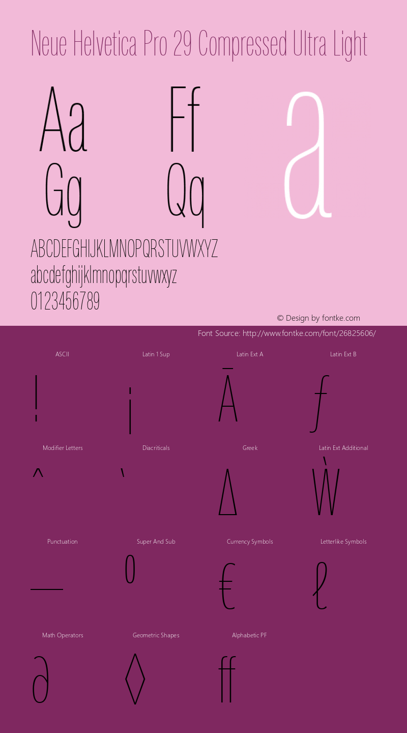 Neue Helvetica Pro 29 Cm Ult Lt Version 1.000 Font Sample