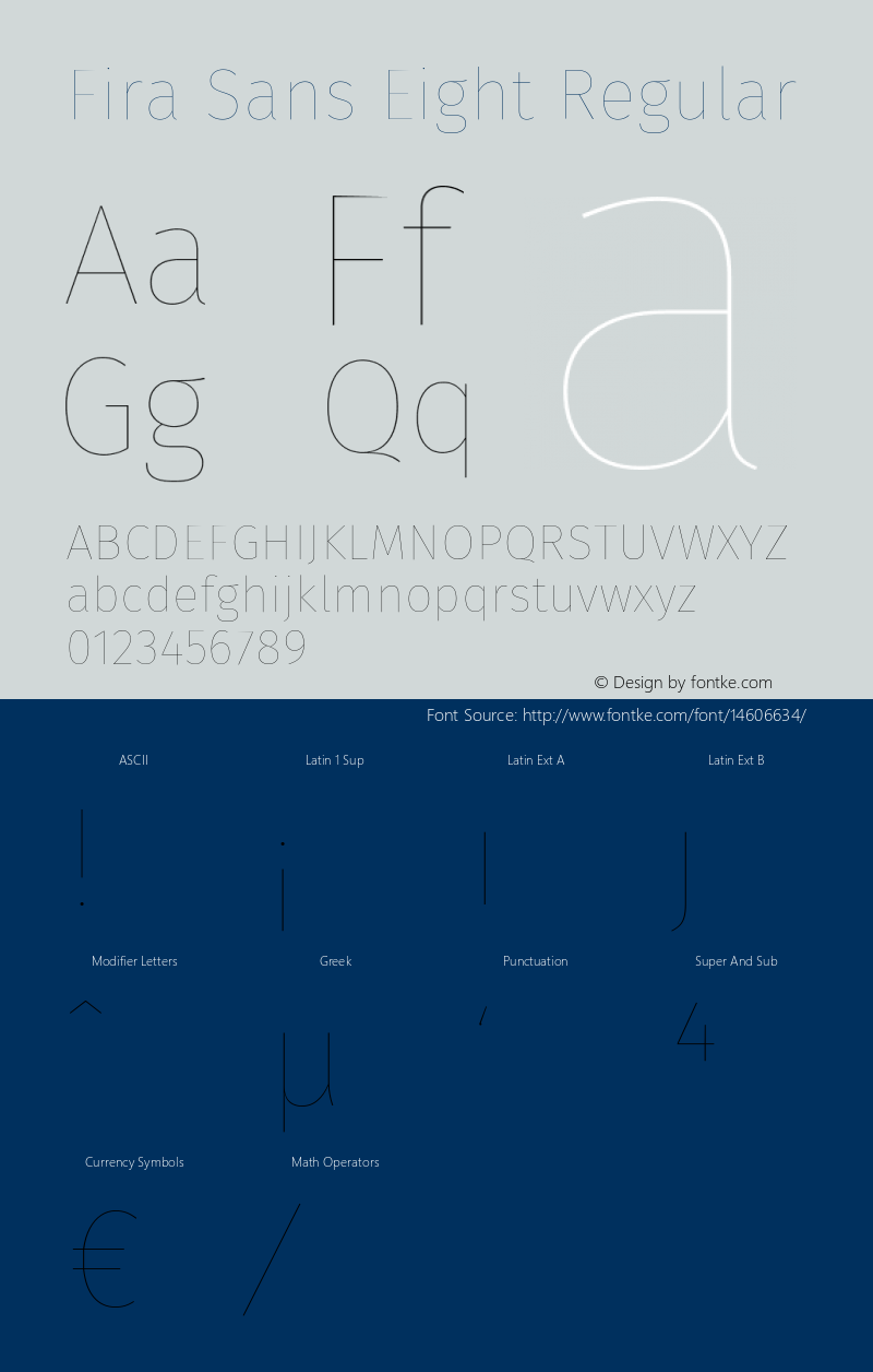 Fira Sans Eight Regular Version 3.111 Font Sample