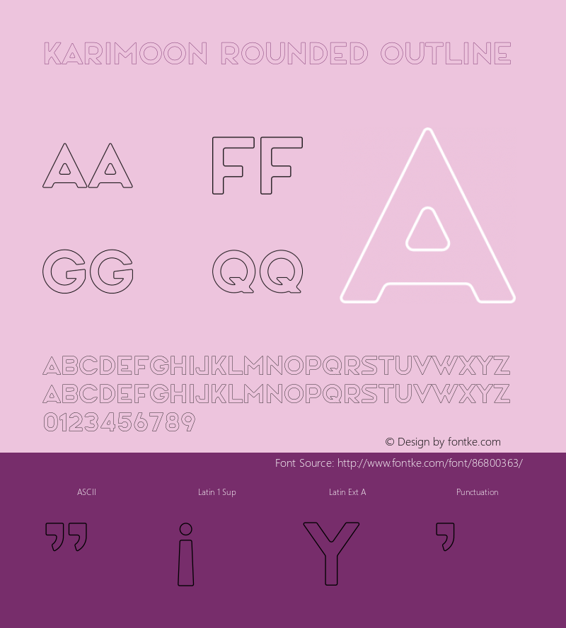 Karimoon Rounded Outline Version 1.001;Fontself Maker 3.5.1 Font Sample