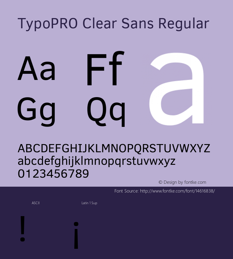 TypoPRO Clear Sans Regular Version 1.00 Font Sample