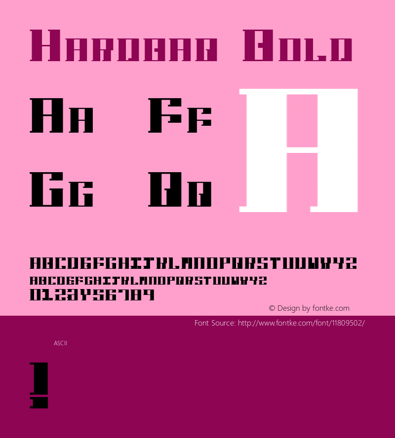 Hardbaq Bold Version 1.000 Font Sample