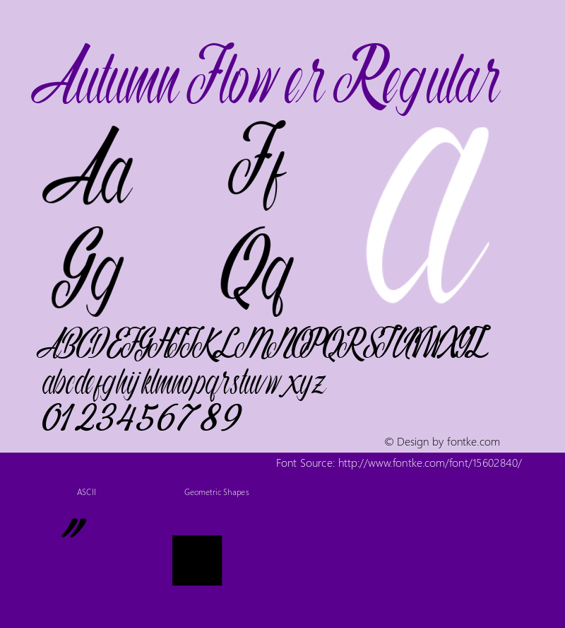 Autumn Flower Regular Version 1.000 Font Sample