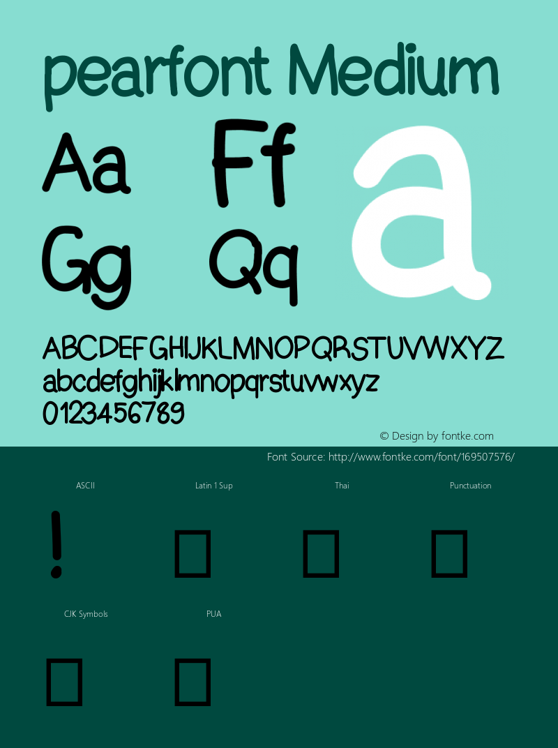 pearfont Version 001.000图片样张