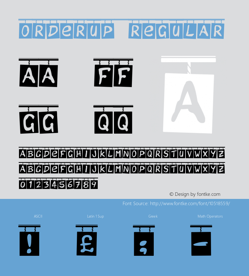 OrderUp Regular Version 1.00 October 2, 2013, initial release Font Sample