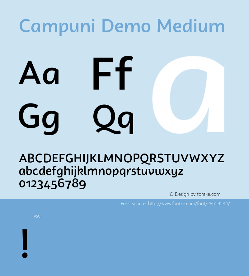 Campuni Demo Medium Version 1.000;PS 001.000;hotconv 1.0.88;makeotf.lib2.5.64775 Font Sample