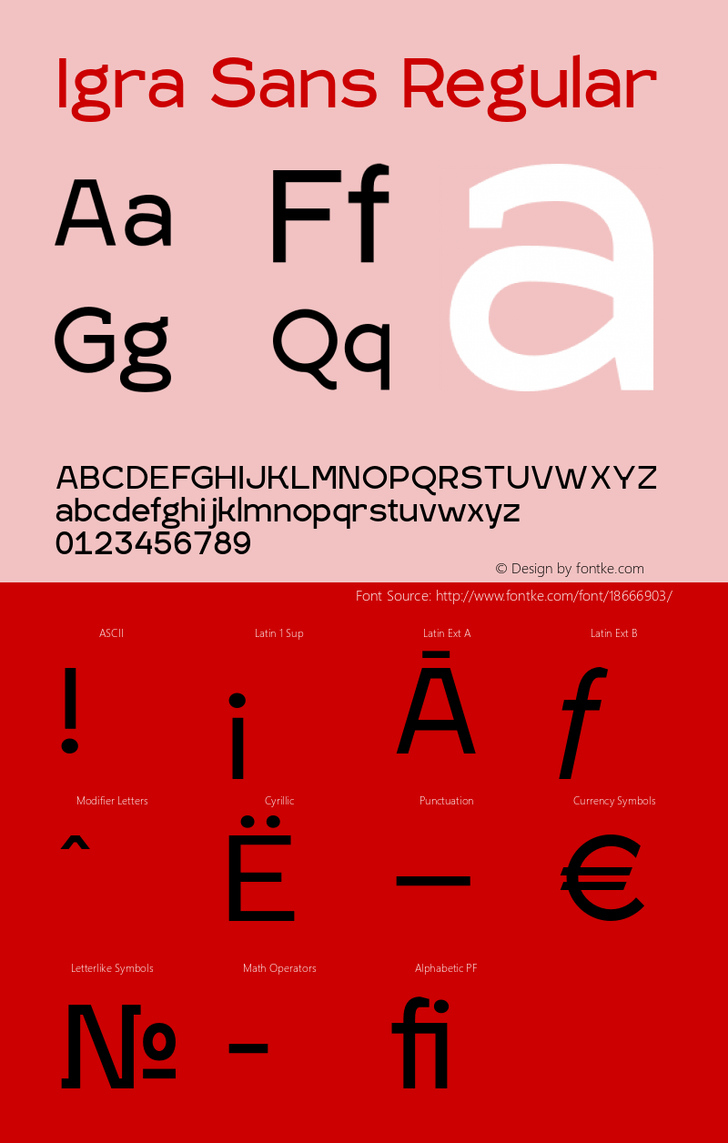 Igra Sans Regular Version 1.000 Font Sample