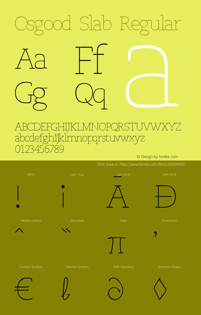 Osgood Slab Version 1.30 June 15, 2016 Font Sample