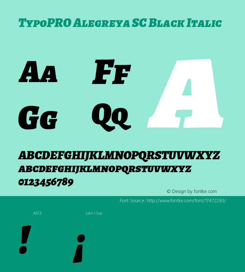TypoPRO Alegreya SC Black Italic Version 1.003 Font Sample