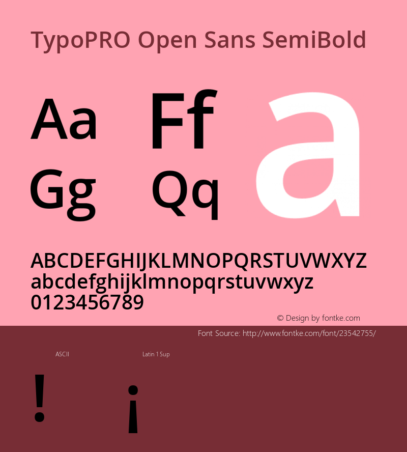 TypoPRO Open Sans SemiBold Version 1.10 Font Sample